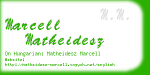 marcell matheidesz business card